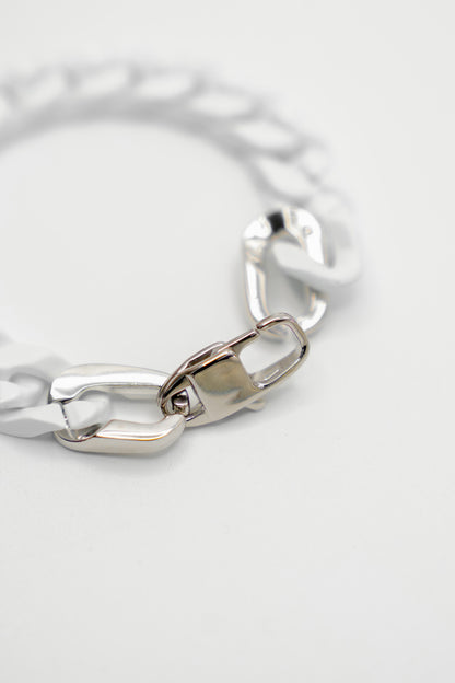 VH Victoria White & Silver Chain Link Bracelet