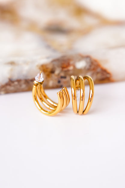 Mila + Stevie Triple Hoop Earrings