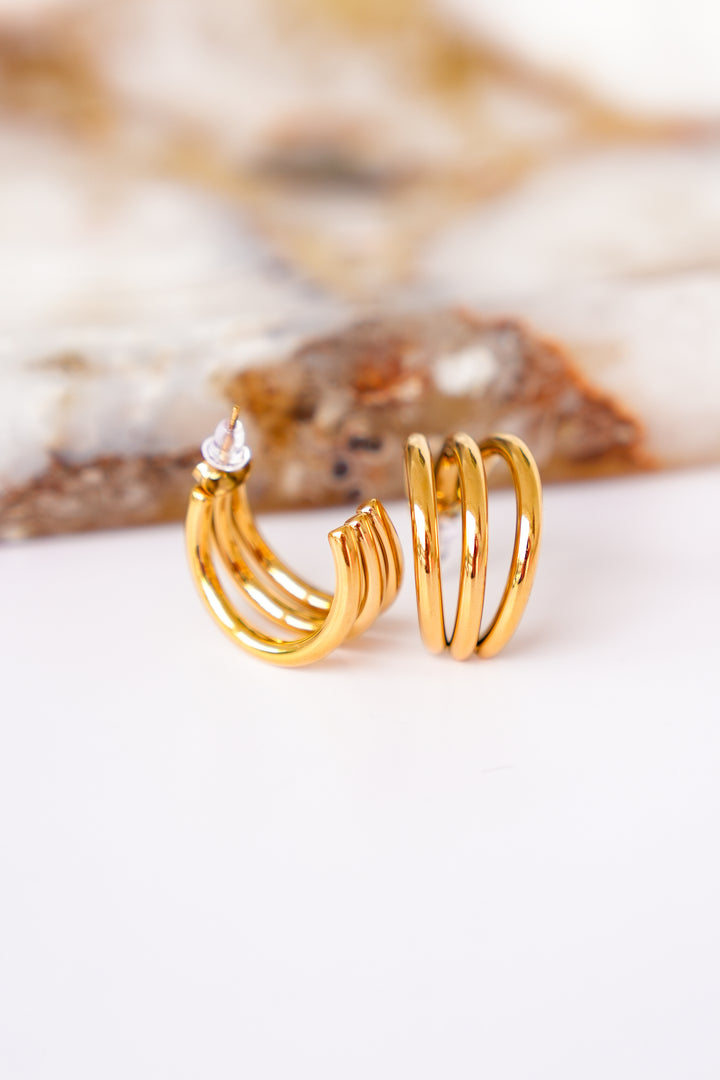 Mila + Stevie Triple Hoop Earrings