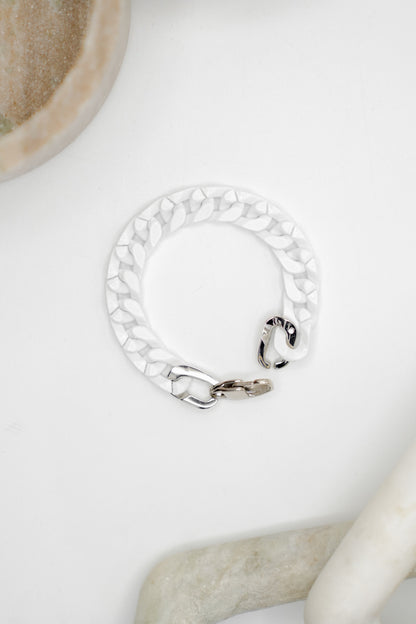 VH Victoria White & Silver Chain Link Bracelet