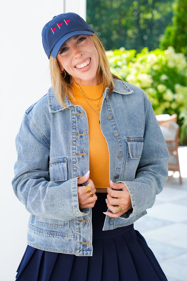 Veveret Medium Wash Long Sleeve Jacket with Big Pocket Detail