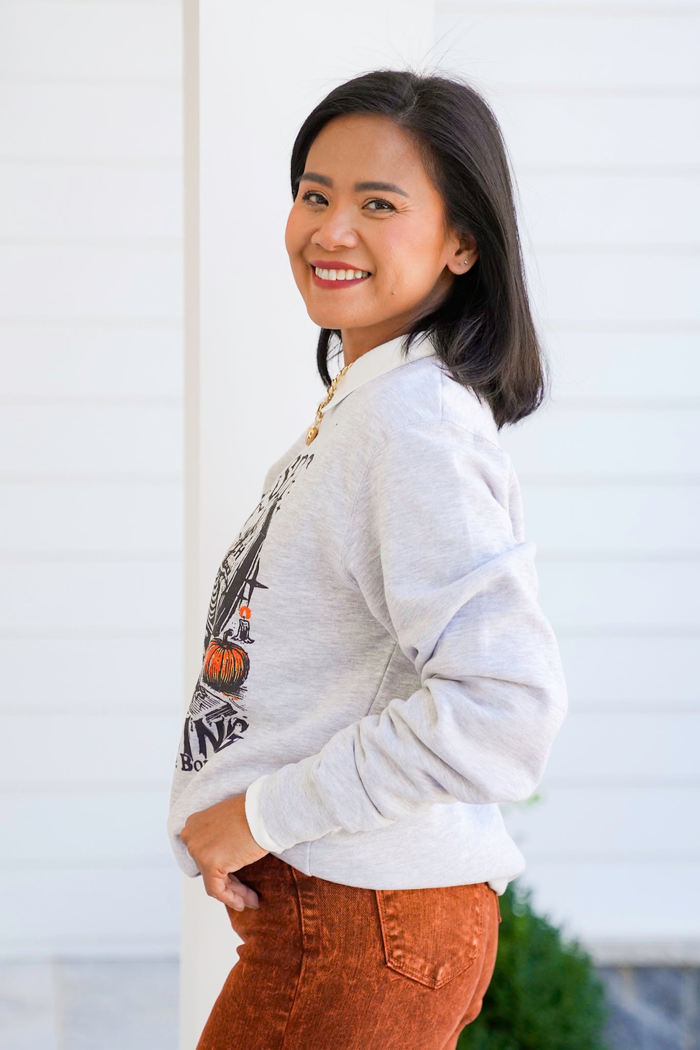 Plus/Reg Long Sleeve "Dead Set On Reading" Graphic Sweatshirt