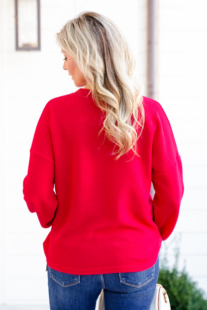 Poppy Day Door Buster! Zenana Double Knit Round Neck Long Sleeve Top