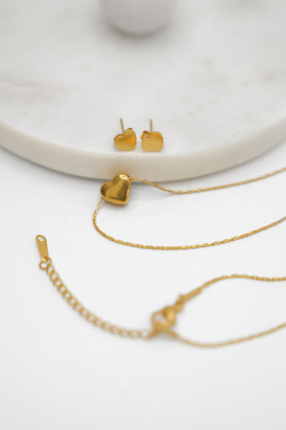 Beaut Gold Luv Necklace + Earring set
