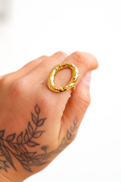 Mila + Stevie Hammered Open Circle Ring