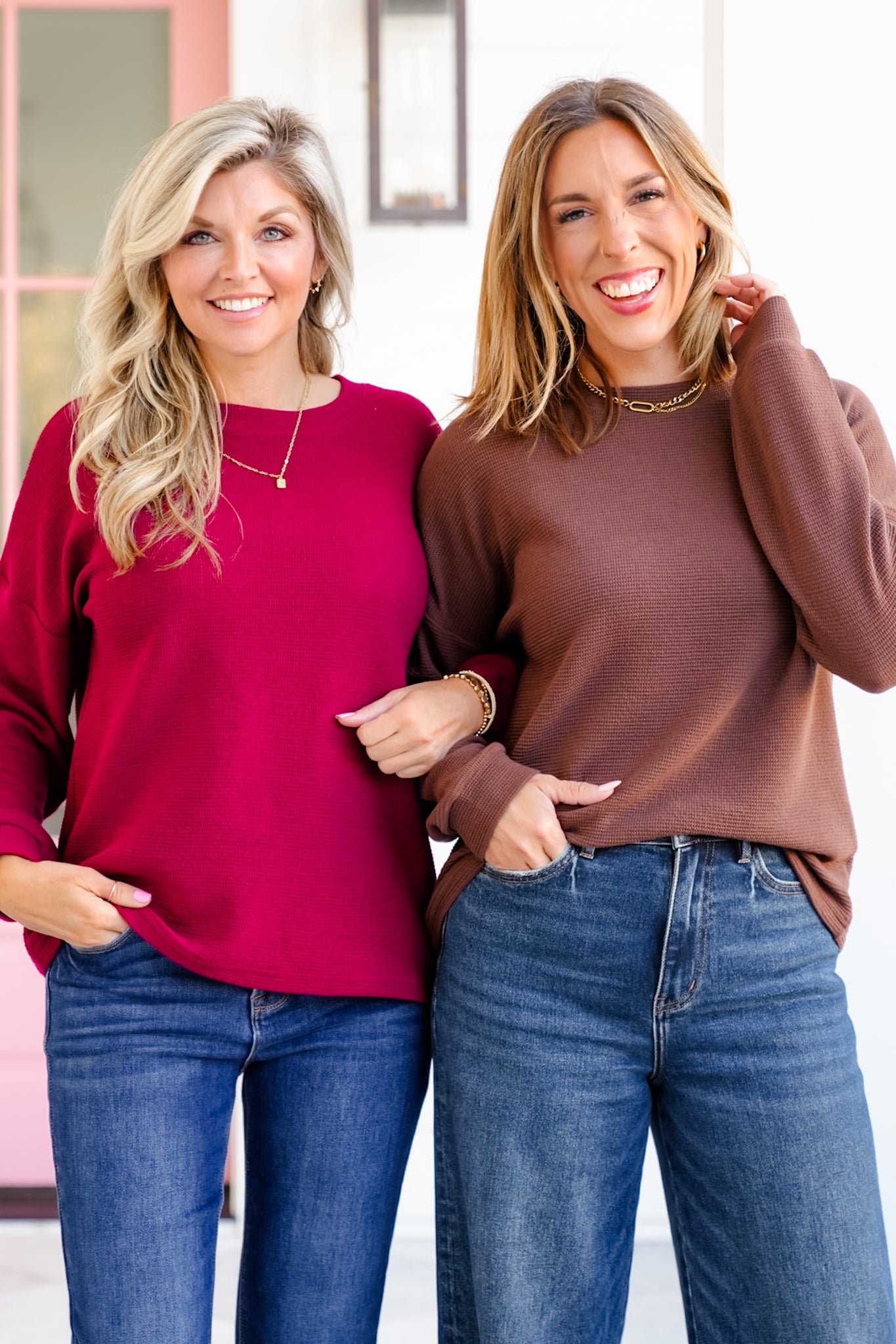 Poppy Day Door Buster! Zenana Double Knit Round Neck Long Sleeve Top