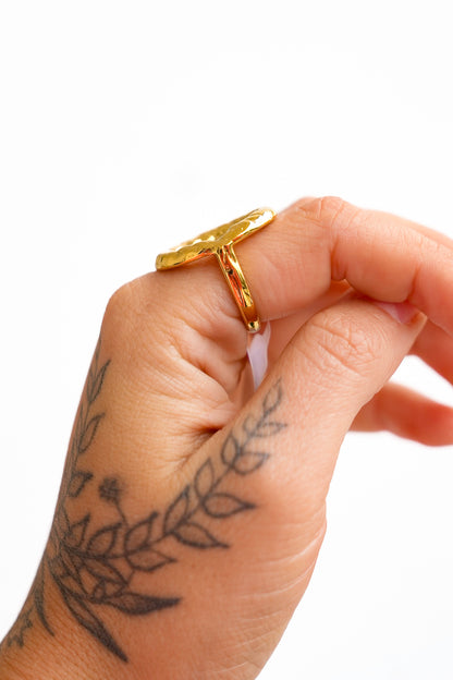 Mila + Stevie Hammered Open Circle Ring