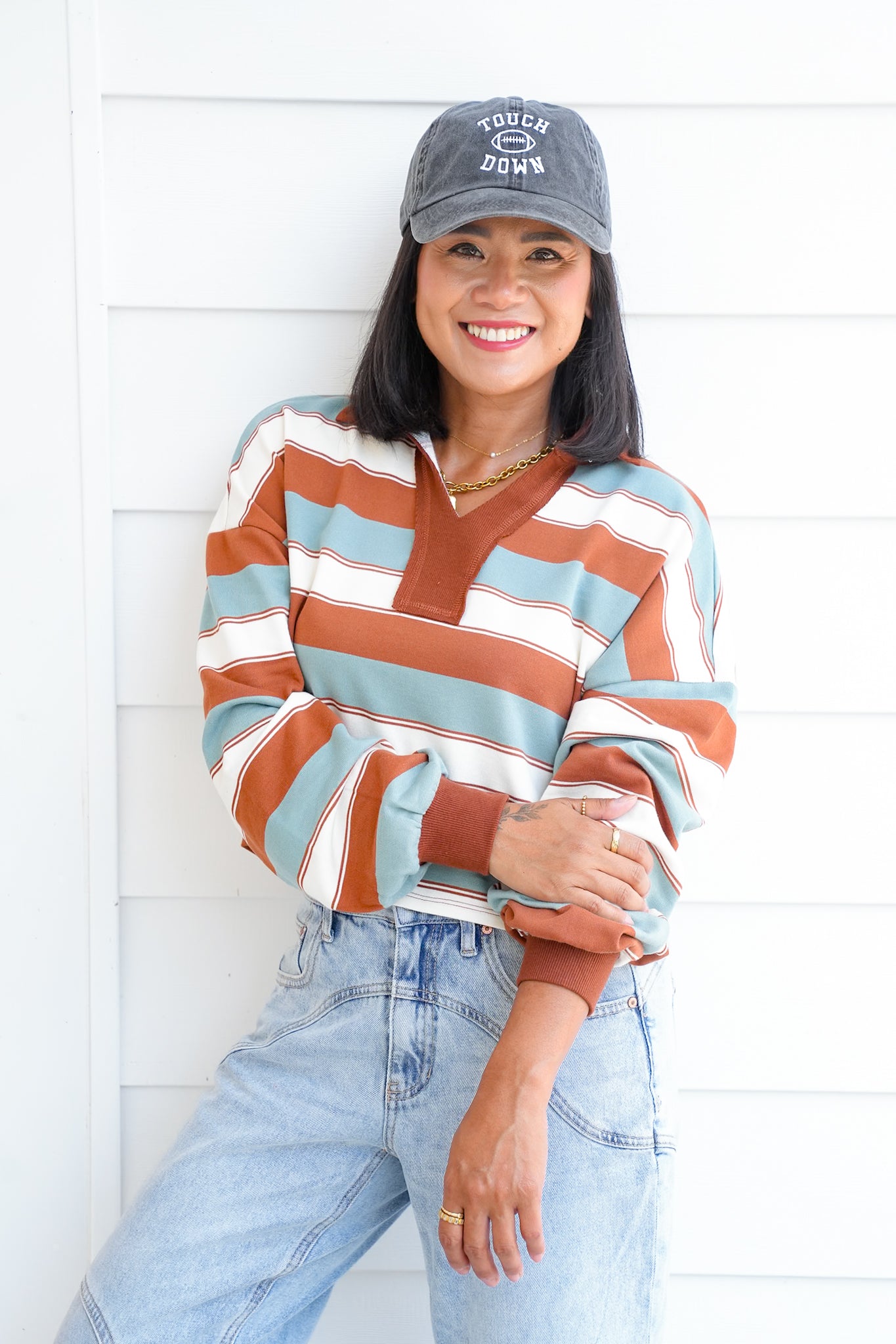 Stripe Long Sleeve Pullover Top