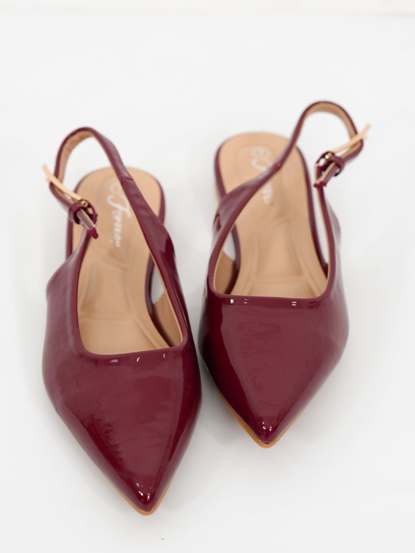 Patent Leather Pointed Toe Slingback Flats