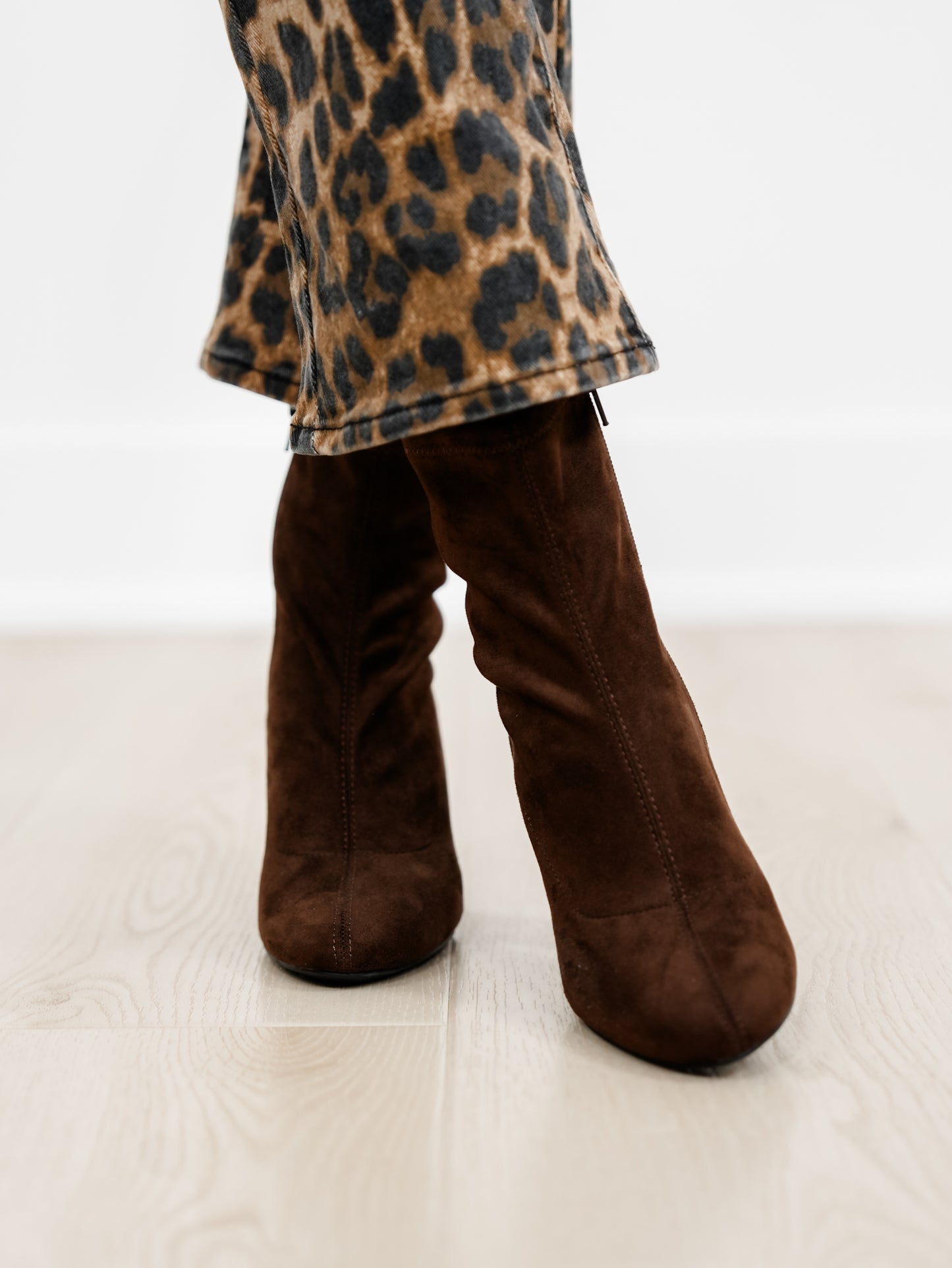 MIA Vegan Suede Block Heel Ankle Boot