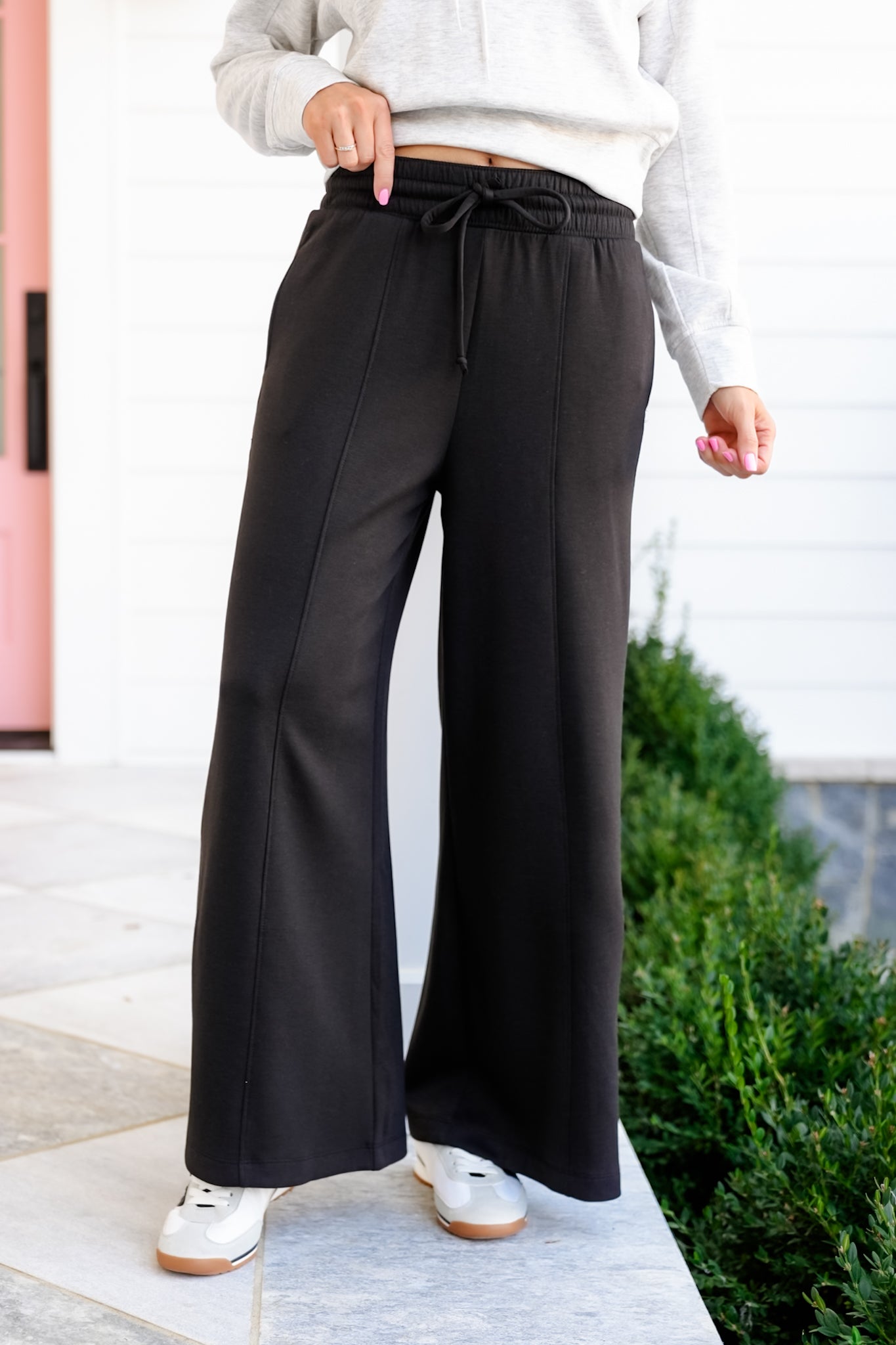 Poppy Day Door Buster! Zenana Scuba Drawstring Wide Leg Pants