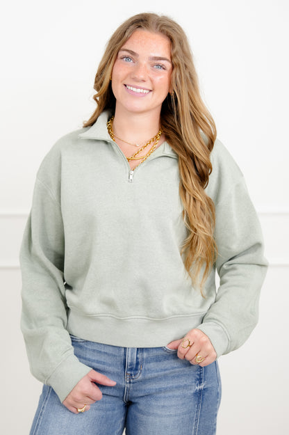 Door Buster! Solid Long Sleeve Crew Neck Sweatshirt
