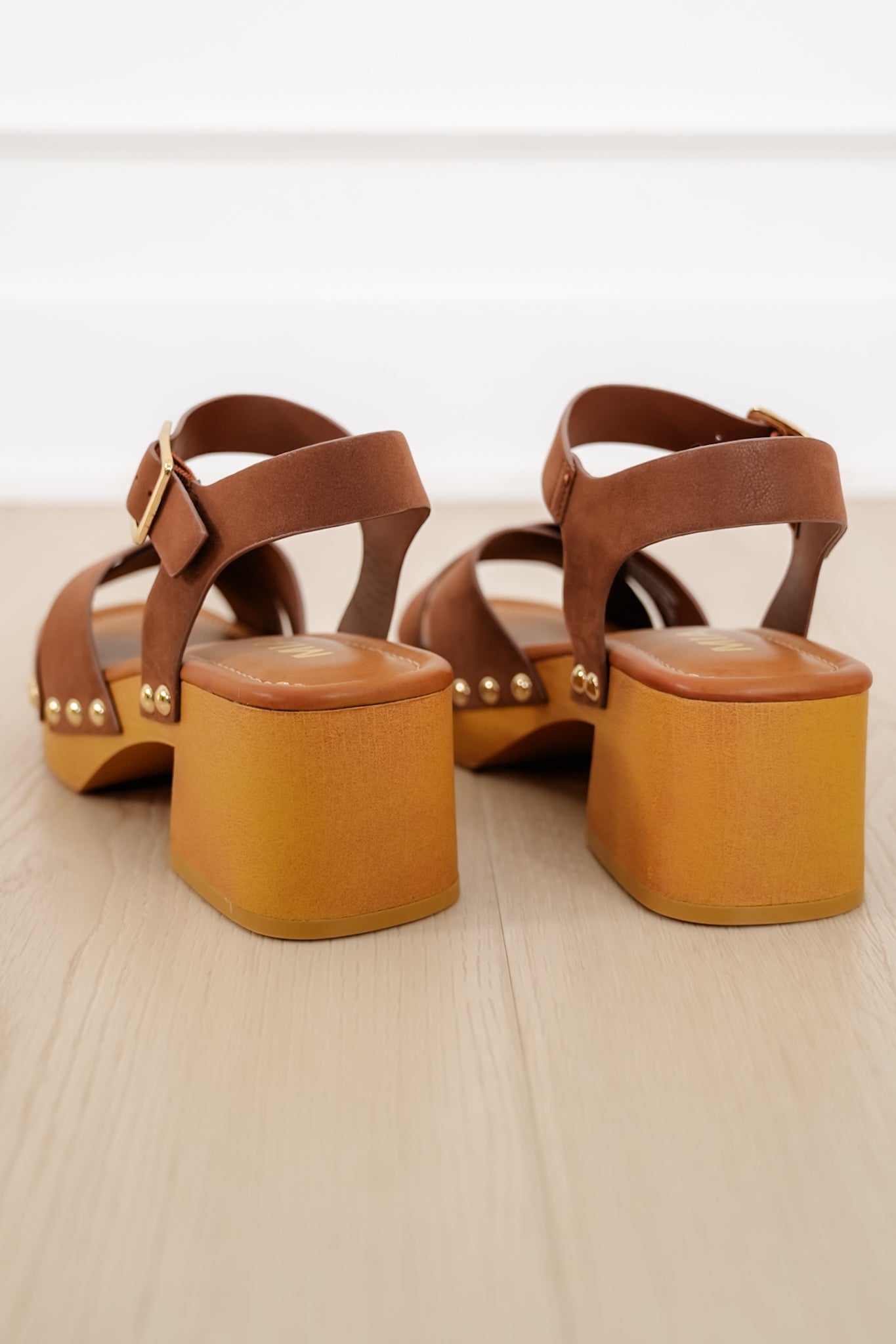 MIA Studded Vegan Leather Platform Sandal with Ankle Strap