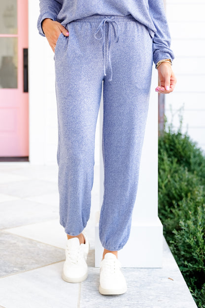 Poppy Day Door Buster! Zenana Hacci Long Sleeve Round Neck Tee & Joggers Set