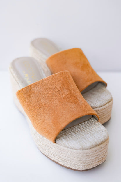 Vegan Suede Espadrille Platform Wedge Sandals