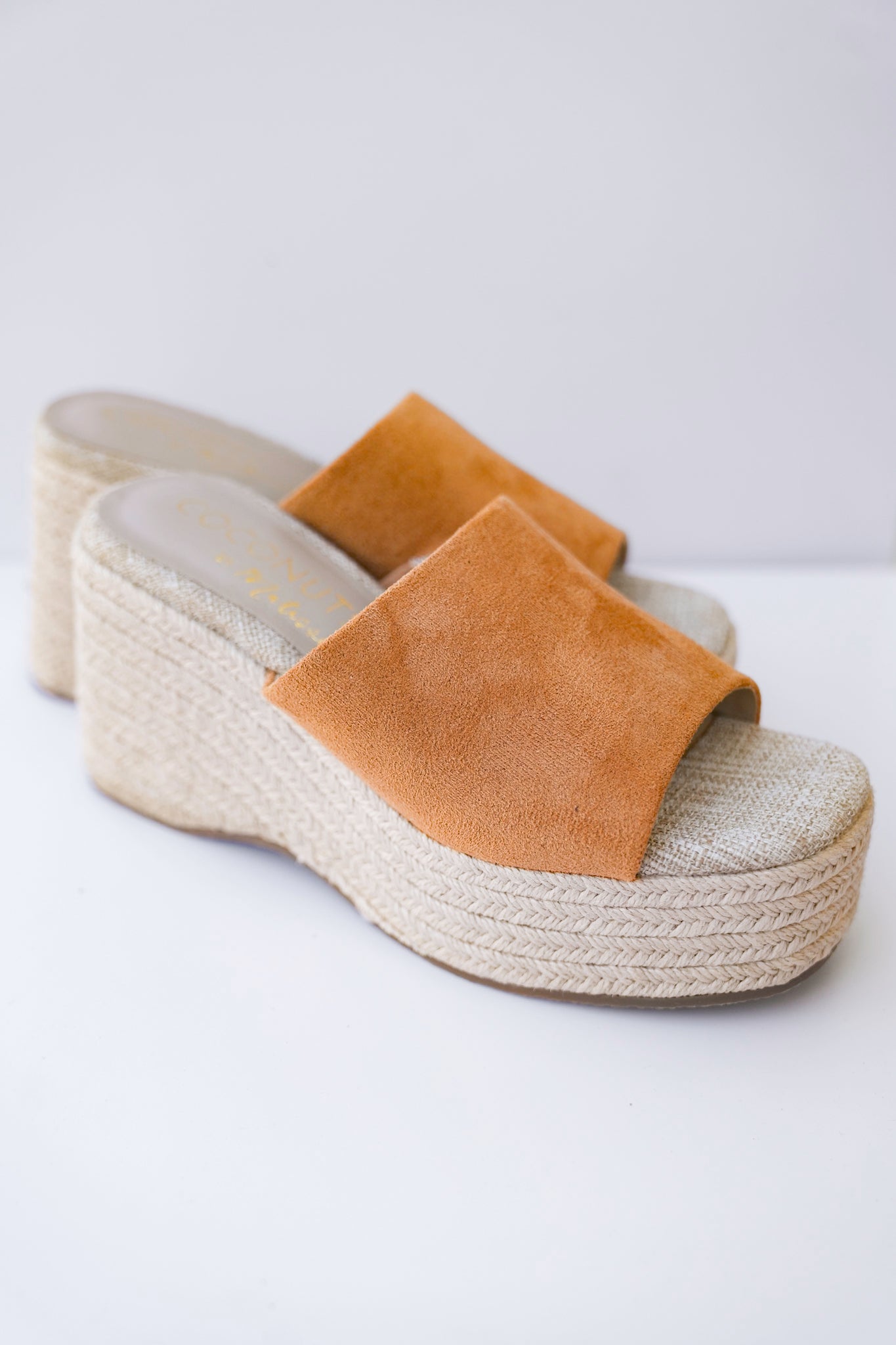 Vegan Suede Espadrille Platform Wedge Sandals