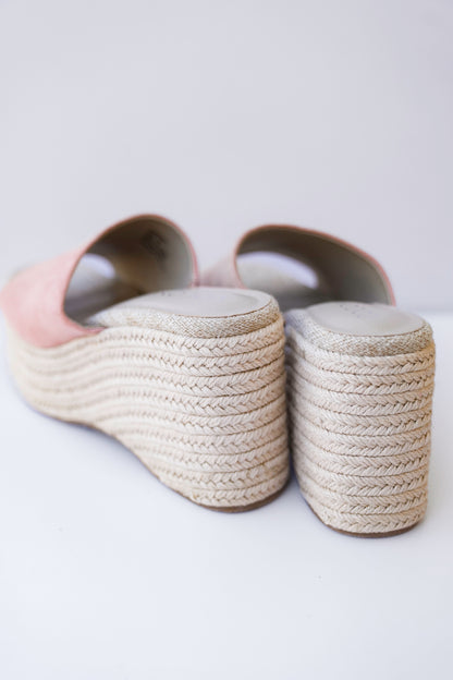 Vegan Suede Espadrille Platform Wedge Sandals