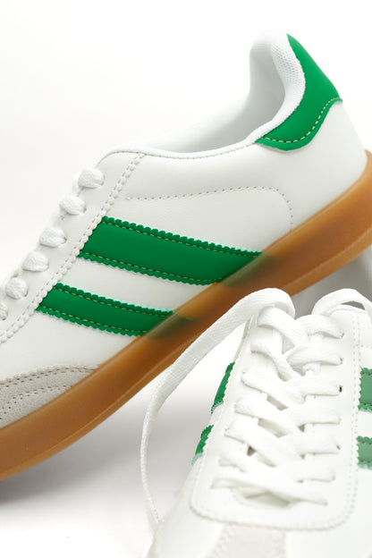 Retro Stripe Lace Up Gum Sole Sneakers