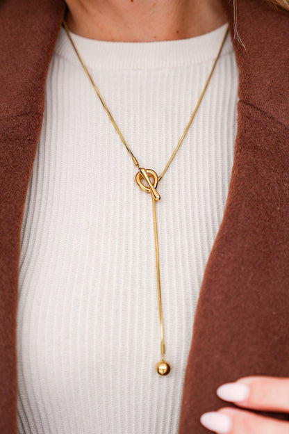 Mila + Stevie Ball Drop Bolo Necklace