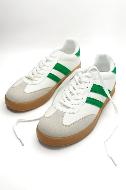 Retro Stripe Lace Up Gum Sole Sneakers