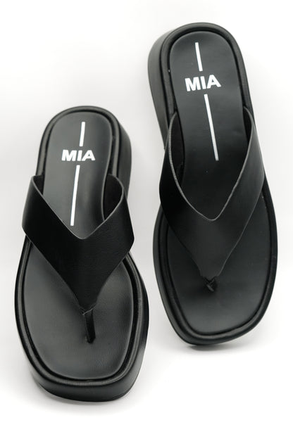 MIA Vegan Leather Wide Strap Platform Thong Sandal