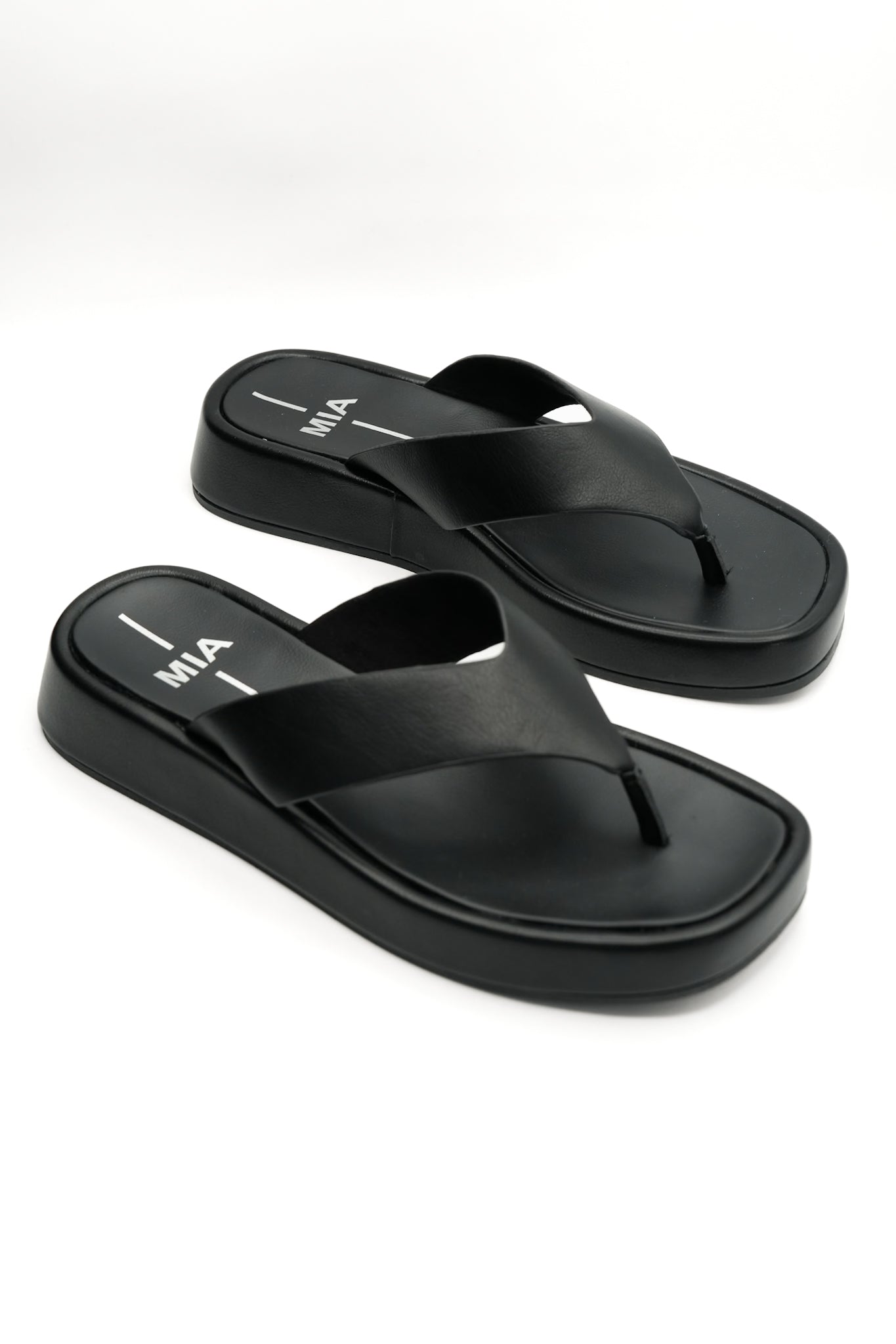 MIA Vegan Leather Wide Strap Platform Thong Sandal