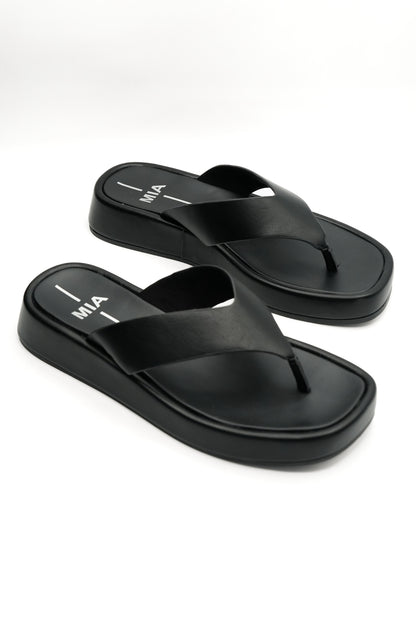 MIA Vegan Leather Wide Strap Platform Thong Sandal