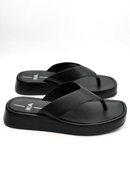 MIA Vegan Leather Wide Strap Platform Thong Sandal