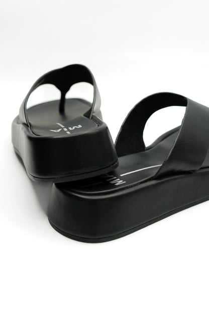 MIA Vegan Leather Wide Strap Platform Thong Sandal