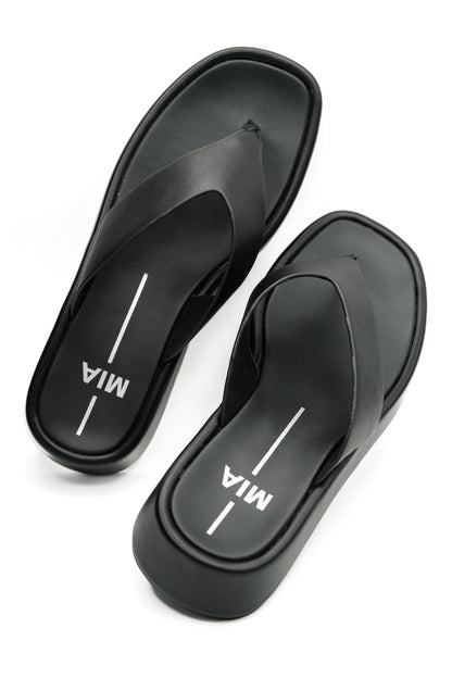 MIA Vegan Leather Wide Strap Platform Thong Sandal