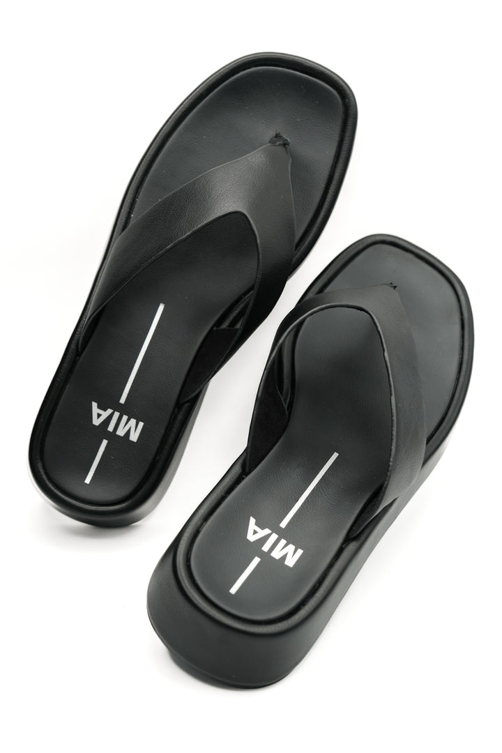 MIA Vegan Leather Wide Strap Platform Thong Sandal