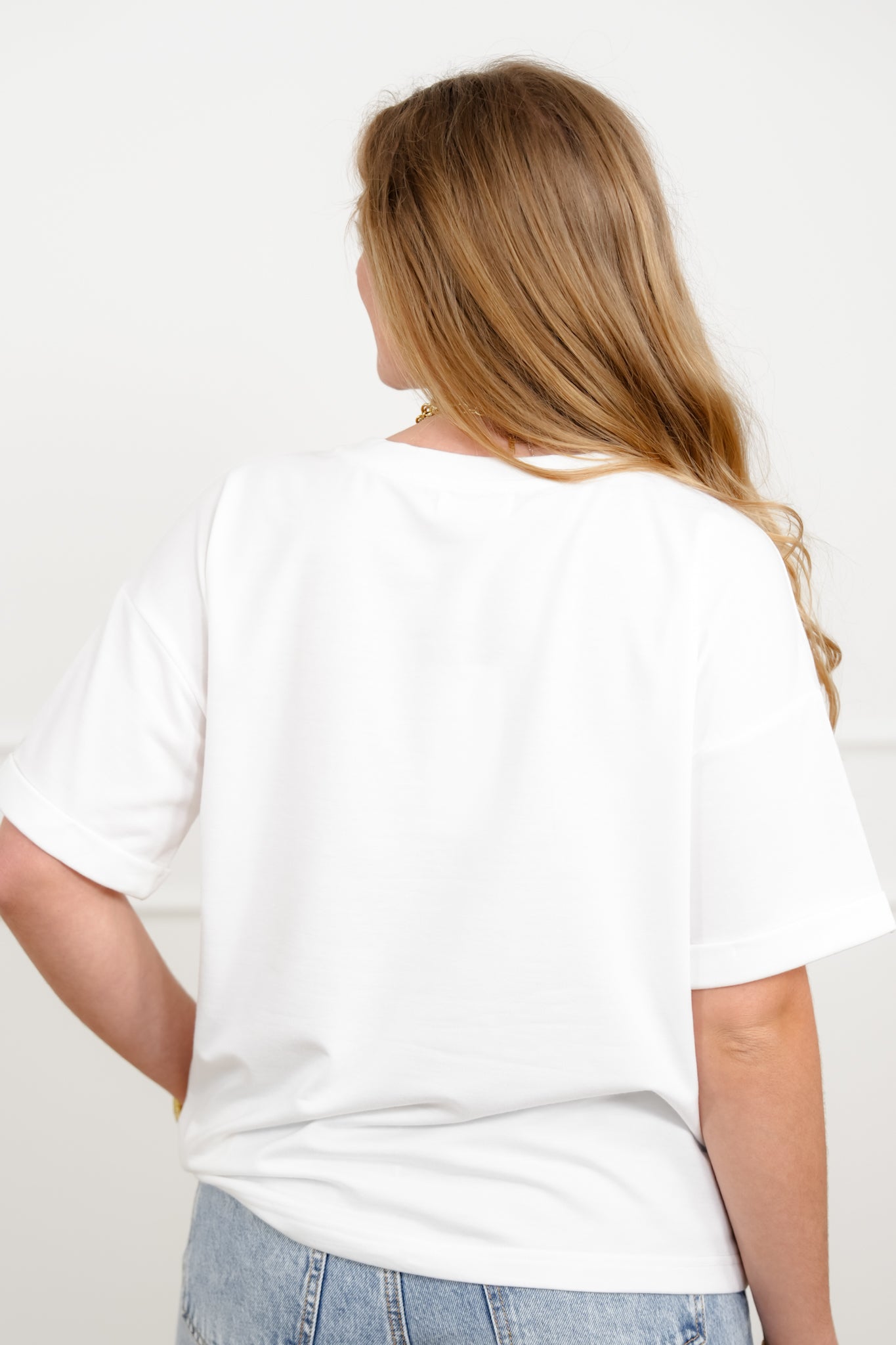 Embroidered Mallard Duck Short Sleeve Crew Neck Top