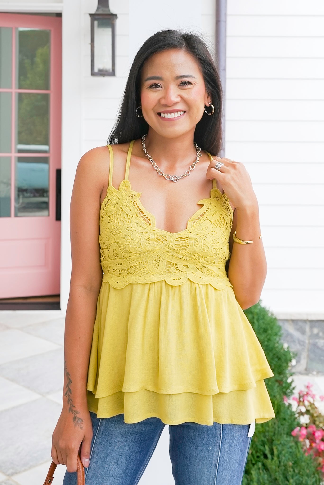 Crochet Lace Sleeveless Cami Top