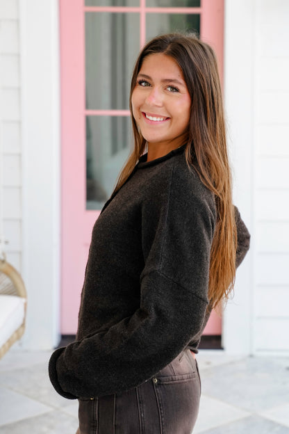 Chocolate Long Sleeve Button Down Cardigan