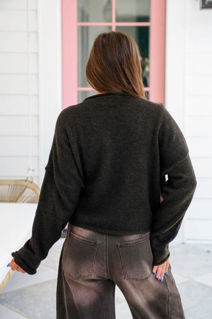 Chocolate Long Sleeve Button Down Cardigan