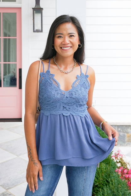 Crochet Lace Sleeveless Cami Top