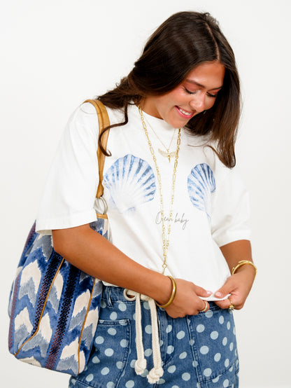 Plus/Reg Short Sleeve Ocean Baby Sea Shell Graphic Tee