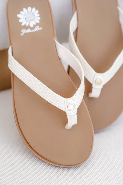 Yellow Box Woven Strap Flip Flop Sandals