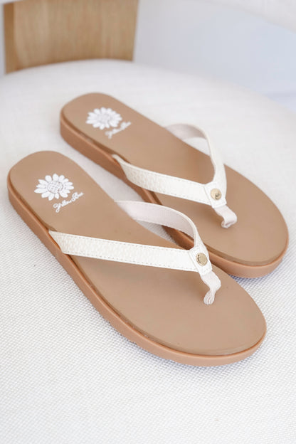 Yellow Box Woven Strap Flip Flop Sandals