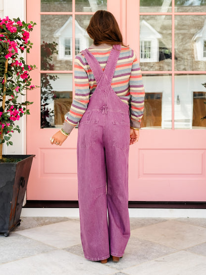 Mineral Wash Barrel Leg Bib Overalls