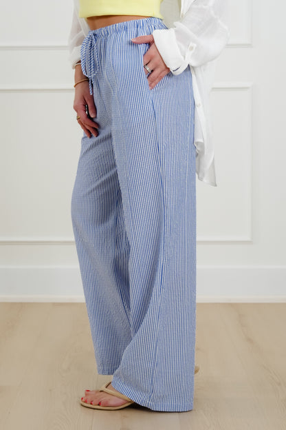 Pin Stripe Elastic Waist Pants