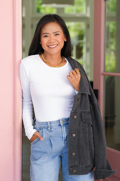 Door Buster! Plus/Reg Ribbed Knit Long Sleeve Crew Neck Top