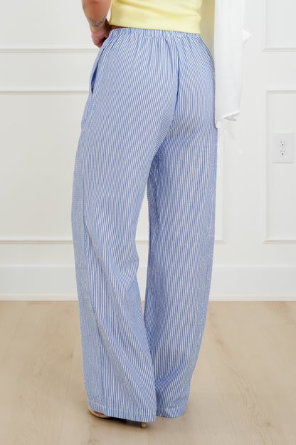 Pin Stripe Elastic Waist Pants