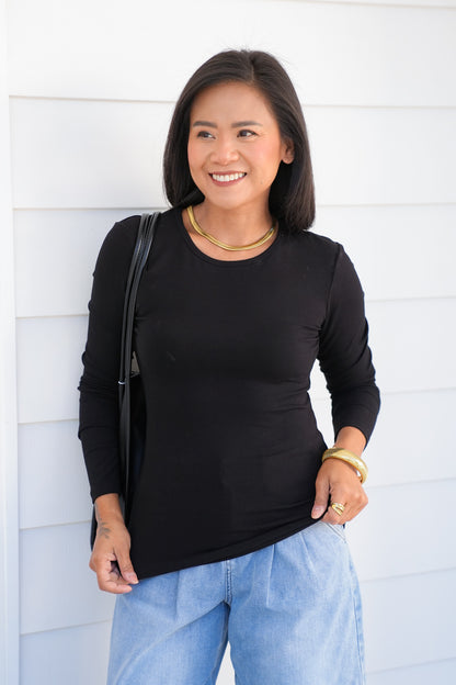 Door Buster! Plus/Reg Ribbed Knit Long Sleeve Crew Neck Top