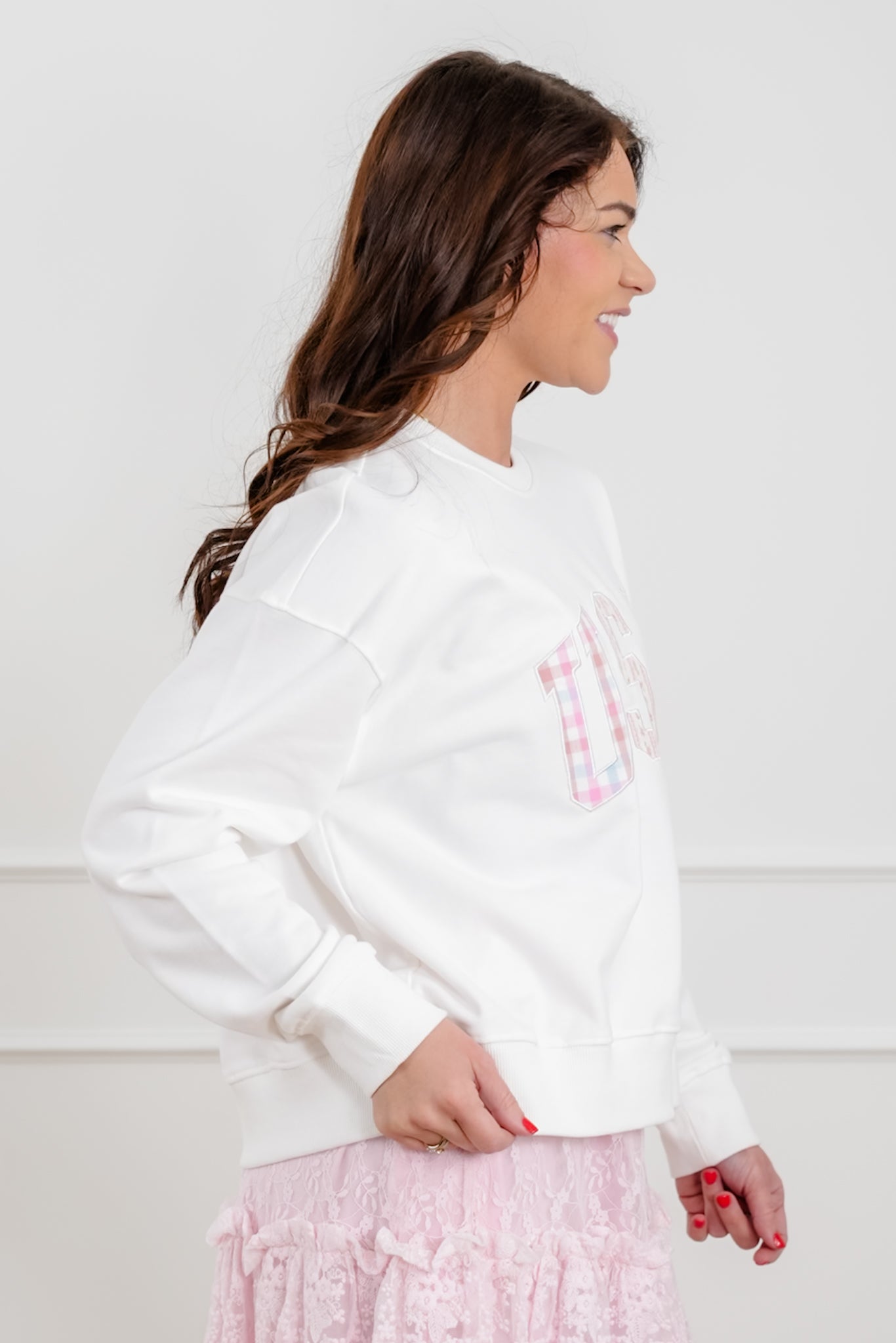 Long Sleeve Patchwork USA Pullover