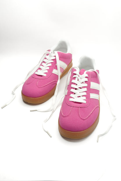 Retro Inspired Pink Soft Suede Sneaker