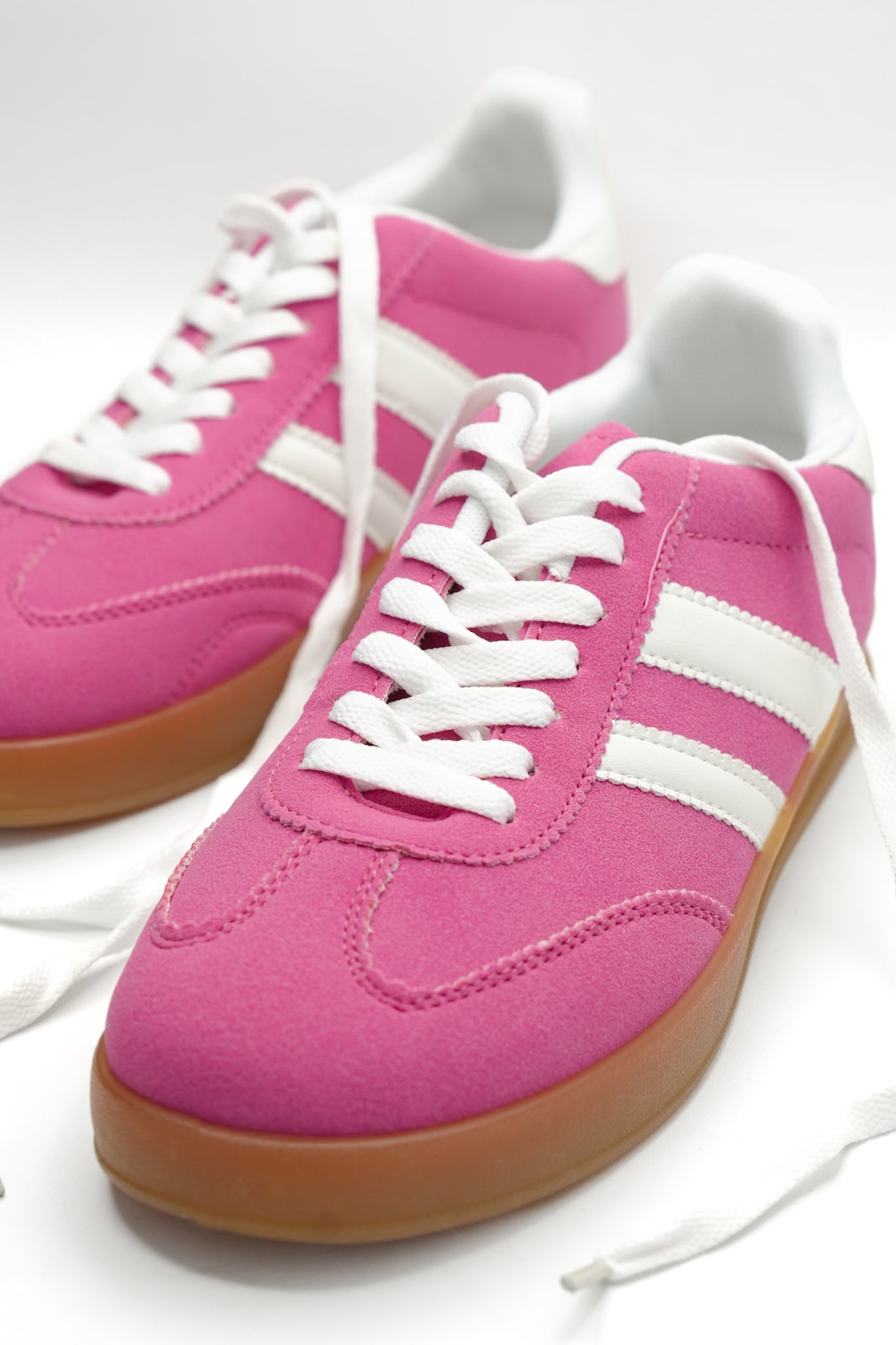 Retro Inspired Pink Soft Suede Sneaker