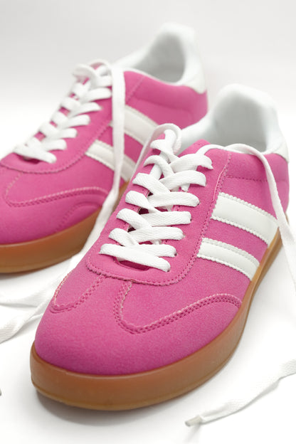 Retro Inspired Pink Soft Suede Sneaker