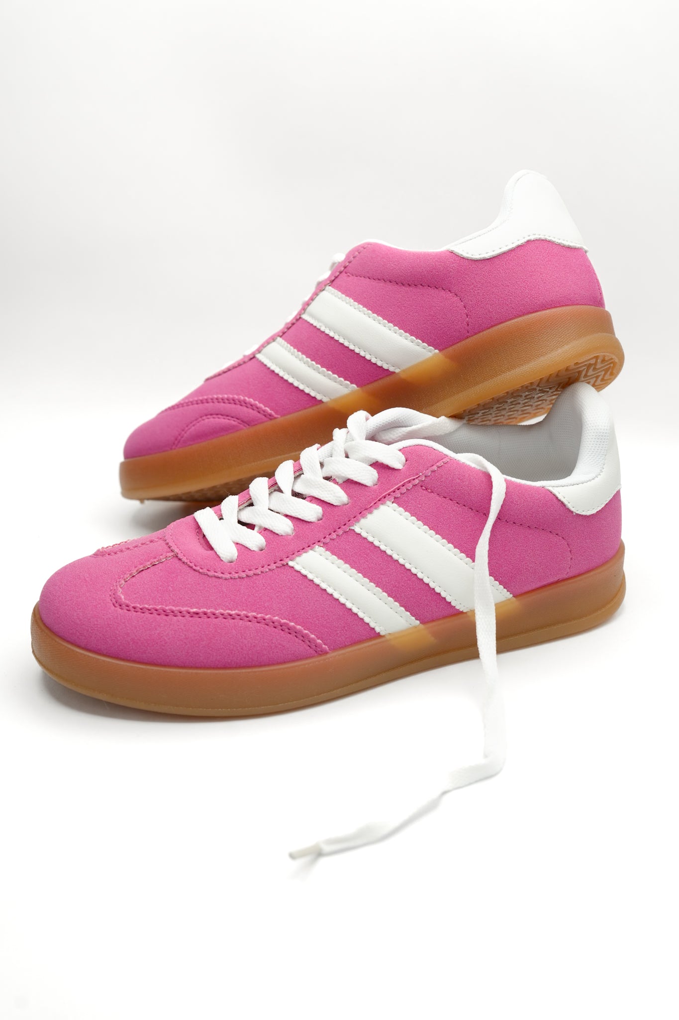 Retro Inspired Pink Soft Suede Sneaker