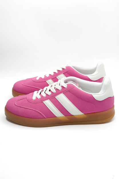 Retro Inspired Pink Soft Suede Sneaker